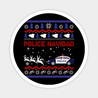 Police Navidad Ugly Christmas Sweater Design Magnet